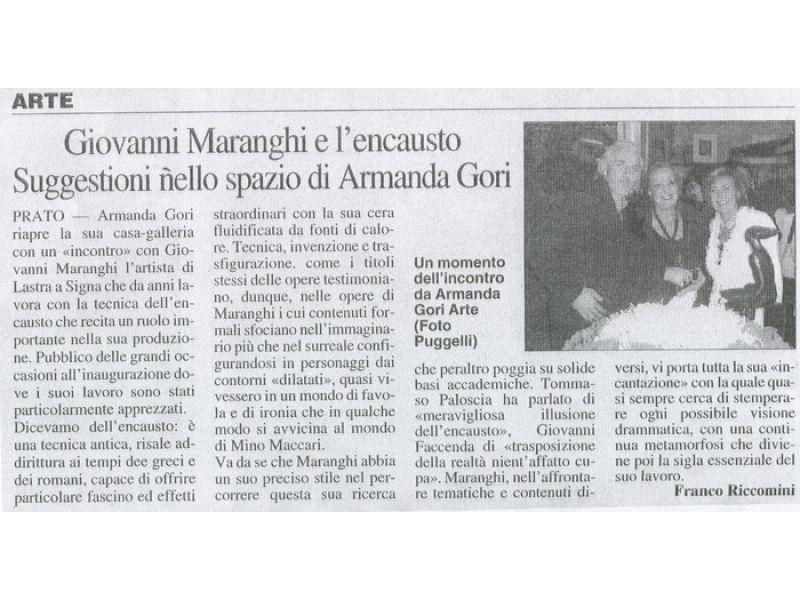 LA NAZIONE per Armanda Gori  21 XII 2001