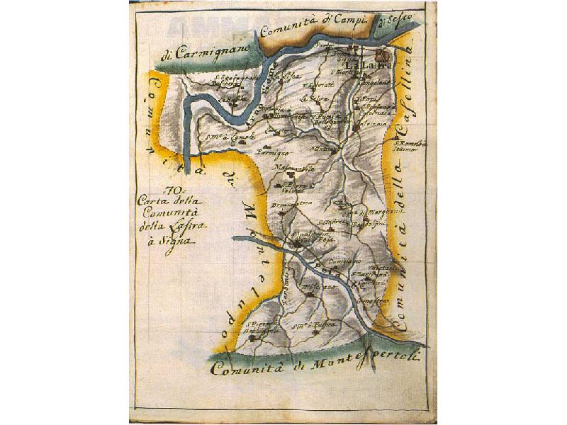 Mappa della Comunità di Lastra, XVIII secolo (post riforma di Pietro Leopoldo)