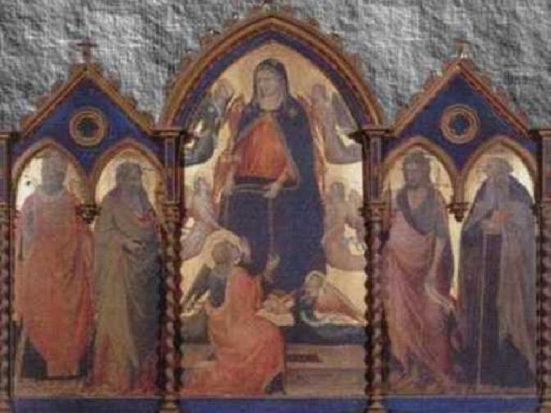 Vergine assunta dà la cintola a S.Tommaso<br>Lorenzo di Bicci,Bicci di Lorenzo XV sec. | museo vicariale di San Martino a Gangalandi, Lastra a Signa