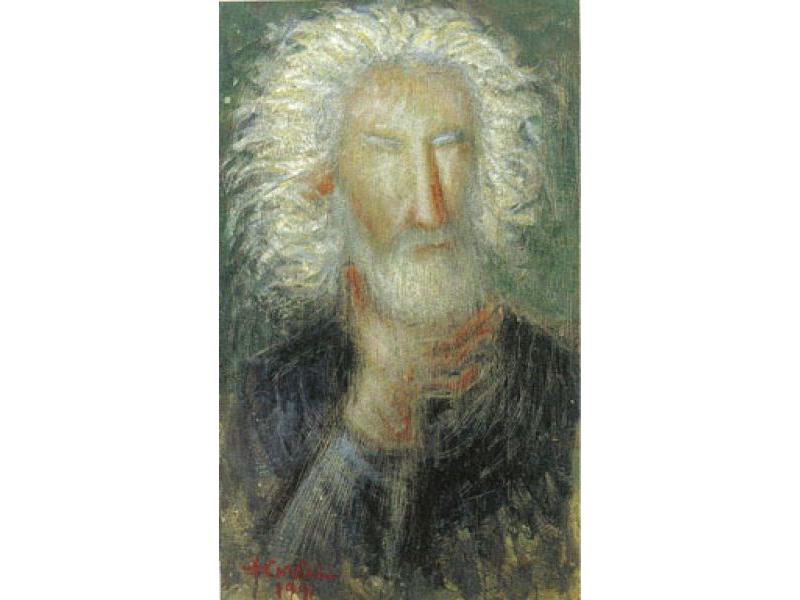 Il pittore Bargellini, 1991. Olio su compensato, cm. 57x35