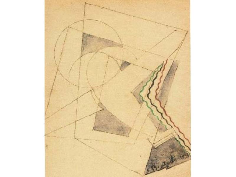 Cabrata-1, 1933,<br> tecnica mista su carta, mm. 215x152