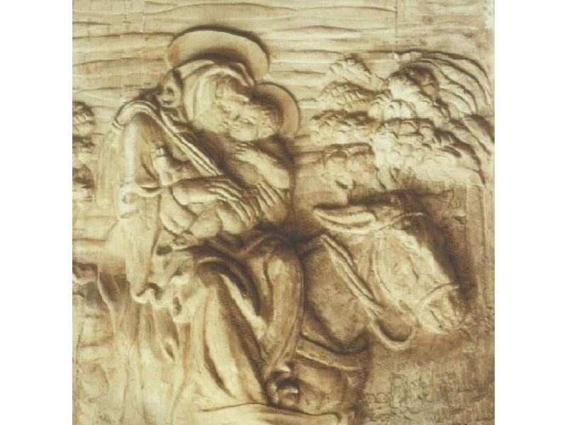 Fuga in Egitto, bassorilievo, gesso, anni Venti, cm. 63