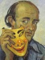 Autoritratto con maschera, 1952. Olio su tela, cm 49x37