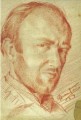 Autoritratto con barba, 1943. Matita rossa su carta, cm 42x29