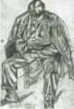 Uomo seduto, 1920,<br> matita su carta, mm. 155x115